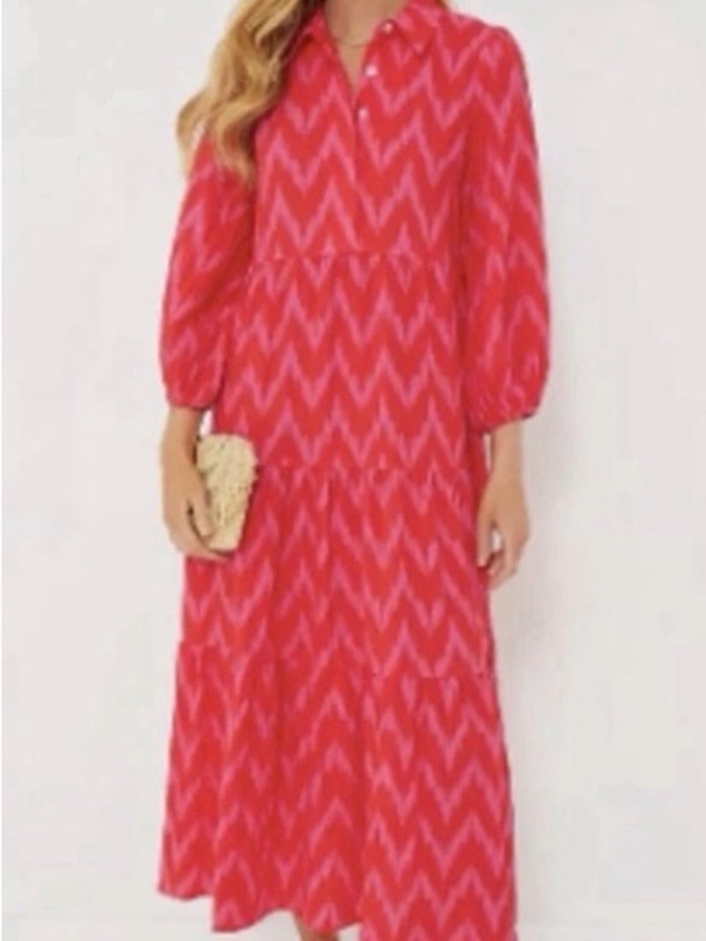 Pomander Place Tuckernuck Ikat Mable Tiered Maxi Dress Medium